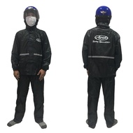 Arai (A) Raincoat Motorcycle Jacket (BLACK) High Quality (A) Waterproof Canvas Pants and Bag ,Baju H