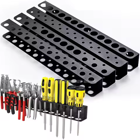 Screwdriver Plier Storage Rack Metal Heavy Duty Wall Mounted Tools Organizer for Garage Workshop Mul