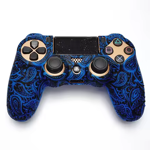 Silicone Camo Protective Skin Case For Sony PS4 DS4 Pro Slim Controller Thumb Grips Joystick Cover
