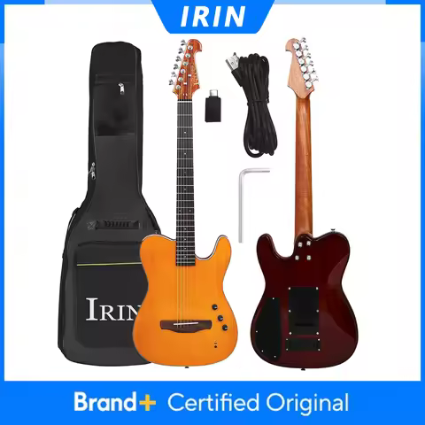 IRIN 39 Inch Silent Electric Acoustic Guitar 6 String Thin Body Spruce Panel Silent Folk Guitar Guit
