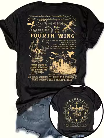 Fourth Wing T-Shirt Dragon Knight T-Shirt Basgiss War Academy T-Shirt Nine Heavens Series Double-Sid