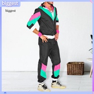 BGT  80s Themed Party Outfit Unisex 80s 90s Retro Tracksuit Set Men Women Hop Windbreaker Jacket Col