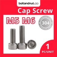 M5 M6 Hex Socket Cap Screw DIN912 | SUS 304 Stainless Steel Grade A2-70 | M5 Screw M6 Screw | Skru A