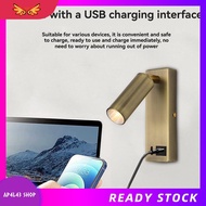 [ap4l43.] 3W LED Wall Lamp Embedded and Rotatable Reading Light USB Focus Light for Bedroom Bedside 