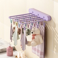 S-6💘Multi-Head Clothes Hanger Clothes Drying Rack Multi-Clip Folding Wall-Mounted Drying Socks Clip Windproof Hook Cloth