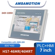 7 "นิ้ว AMSAMOTION HMI PLC ในเครื่องเดียวเปลี่ยน AMX-S7-200 MT070IE 24I 22O อีเธอร์เน็ตมอนิเตอร์ CNC