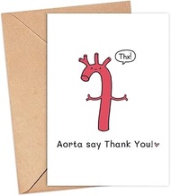 LissiArt97 Aorta Say Thank You Card - Cute Aorta Card - Funny Card For Doctor Nurse Medical - Doctor