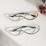 Exaggerated Diamond-Studded Decorative Glasses Frame Individual Temperament Design Feel Half-Frame G