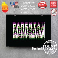 (Ready Stock) parental advisory explicit content poster Sticker Wall art deco