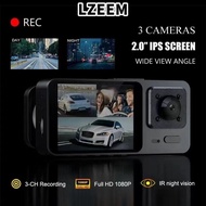 LZEEM Vehicle Recorder, 360° View 3 Channels Car DVR,  IR Night Vision HD Recording Car Dashcam Driv