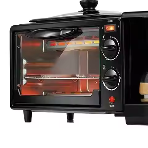 3 in 1 Station Toaster with Frying Pan Kitchen Appliances Versatile Includes Egg Coffee Maker