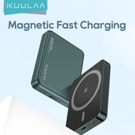KUULAA 5000mAh Magnetic Wireless PowerBank for iPhone 15/14/13/12 Series Super Mini Magnetic Battery Pack PD 20W Fast Charging Stronger Magnet Stick Wireless Portable Charger