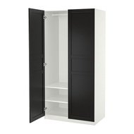 PAX/FLISBERGET 衣櫃/衣櫥, 白色/碳黑色, 100x60x201 公分