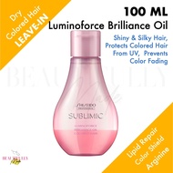 Shiseido Professional Sublimic Luminoforce Brilliance Oil 100ml - Bring out luminosity ● Bring back suppleness ● Make color last ● For Colored Hair Care