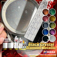 Cat 2K Diamond Padu Black Crystal Metallic Paint Aikka Touch Up Paint Aerosol DIY Cat Spray Hitam Kr