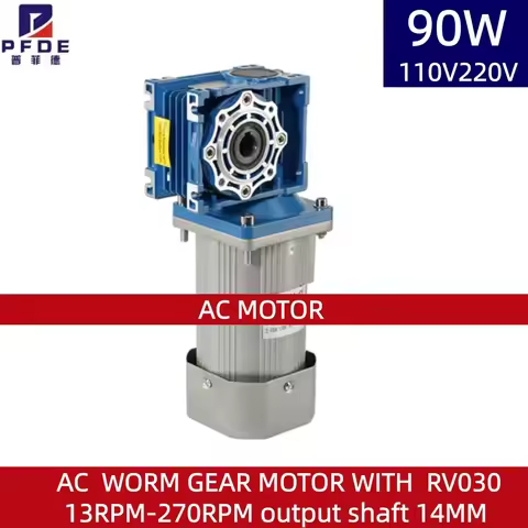 AC 90W 5RK90GU-CF 110V220V worm gear MOTOR WITH RV030 13RPM-270RPM output shaft 14MM with speed cont
