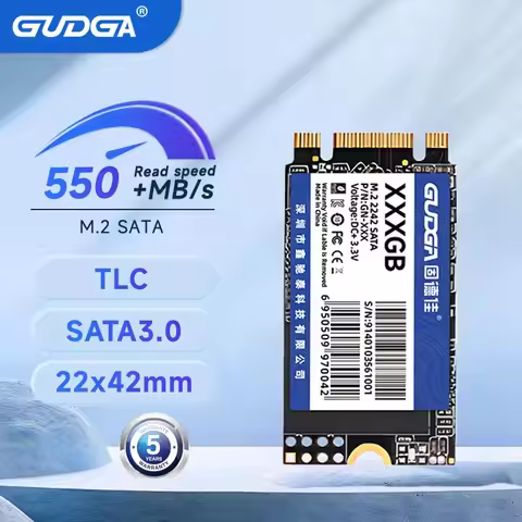 GUDGA M2 SATA 2242 SSD SATA3 128GB 256GB 512GB NGFF Internal Solid State Hard Drives TLC for Laptop 