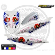 TRANSPARENT STRIPING MIO SPOTY SMILE JAPANESE ARAI MOTIF NEW NEWEST VIRAL MOTORCYCLE STICKERELEGAN