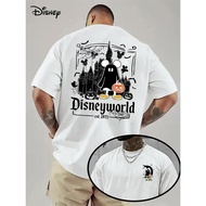 Cotton Halloween T-Shirt forMen&Women Back-to-Back Design with Pumpkin, Lavender Retro Style Shirts