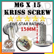 Modenas M6 KRISS Handle Cover SET 100 KRISS 110 Screw Cover Kepala Body Screw KRISS M6 X15 [1PCS]