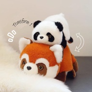 ตุ๊กตาหมีแพนด้าแดง 2 In 1 25 ซม. 50cmpanda และแพนด้าแดงรวมกับตุ๊กตาตุ๊กตากอดนุ่มหมอนนุ่มสำหรับเด็กชา