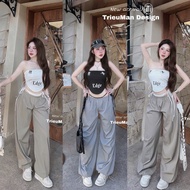 Edge sports bra set with wind pants and personality chip a18