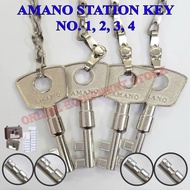 *RM72=4KEYS* KUNCI JAM AMANO STATION KEY NO.1,2,3,4