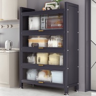 HY-JD Baoxu Kitchen Shelf Kitchen Utensils Floor Storage Cabinet with Door Sideboard Cabinet Cupboard Cupboard Microwave