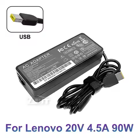 20V 4.5A 90W USB PIN AC Power Adapter Laptop Charger For Lenovo Thinkpad T440 Z510 G510 E431 G405s G