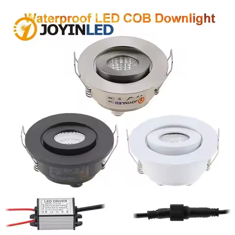 Dimmable LED Waterproof IP65 COB Ceiling Outdoor Recessed 3W AC90-260V DC12V Warm White LED Downligh