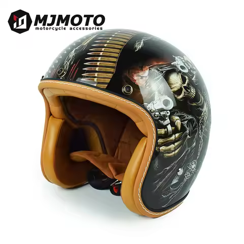 CRG DOT Certified Motorcycle 3/4 Face Helmet Vintage Moto Combination Custom Made Helmet Full Half H