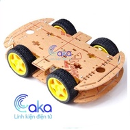 Bộ khung xe robot 4 bánh 4WD 2 tầng khung mica