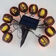 Solar Atmosphere Light Lantern String Flame Sensing Light String In Stock Camping Solar Tent Camping