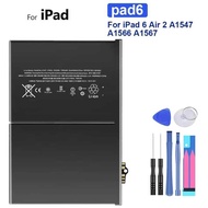 For A pple i pad 6 Air 2 A1547 A1566 A1567 pad6 Battery 7340mAh
