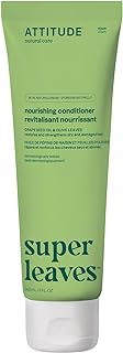 ATTITUDE Nourishing Hair Conditioner, For Dry and Damaged Hair, Naturally Derived Ingredients, Vegan Detangler, Dermatologically Tested, Grapeseed Oil and Olive Leaves, 8 Fl Oz