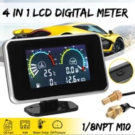 4 in 1 lcd 12v / 24v excavator truck car oil pressure voltmeter voltmeter water temperature fuel gau
