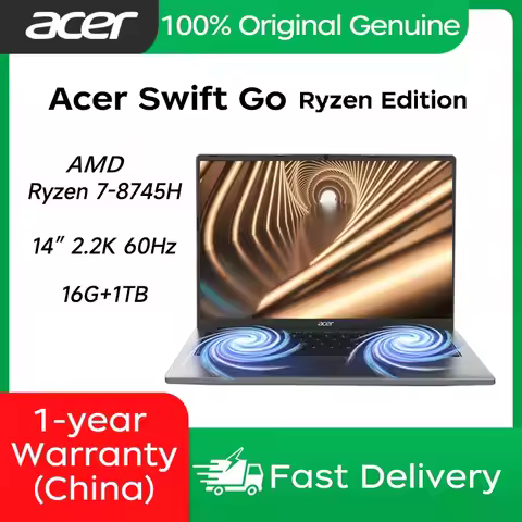 2025 Acer Swift Go Ryzen Editio Laptop 14Inch 2.2K 60Hz IPS Screen Ryzen 7-8745H 16GB 1T/2T SSD AMD 
