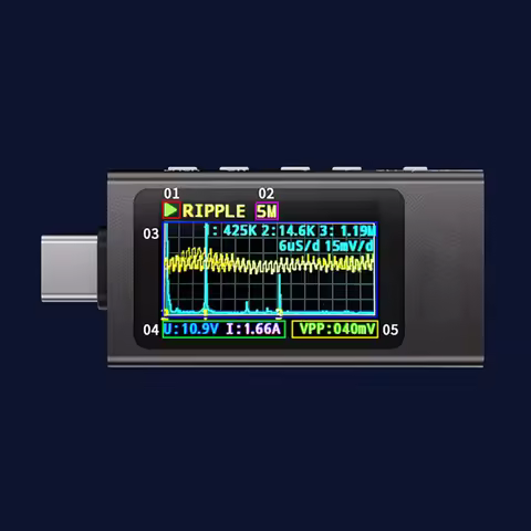 Type-C Current and Voltage Monitor DC 4-30V 0-12A Power Meter Tester Digital Multimeter for Charger 