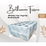 [1 Bundle - 48 Rolls] Bathroom Tissue Roll Virgin Pulp 2 ply