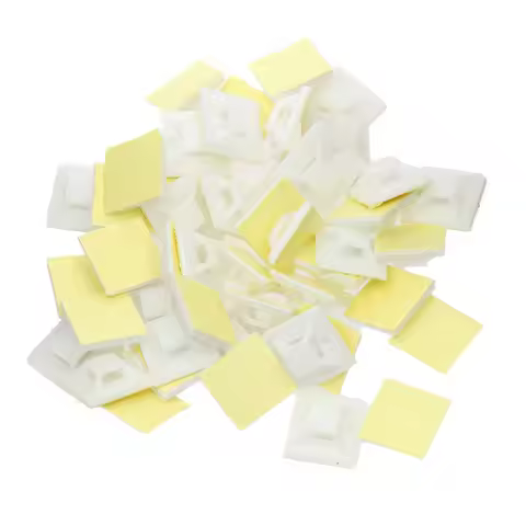 White Zip Tie car Cable Wire Removable Self Adhesive Wall Holder Mount Clip/Clamp 20x20 25x25 30x30 