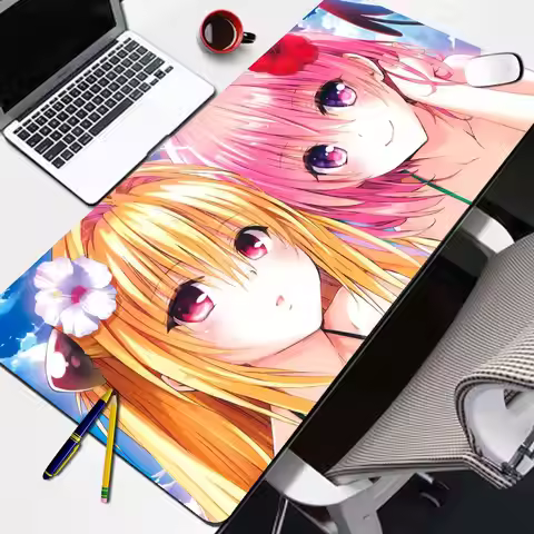 Rubber Mouse Pad To Love-Ru HD Printing Keyboard Desk Mats Kawai Cute Girl Non-Slip Desk Mat XXL90x4