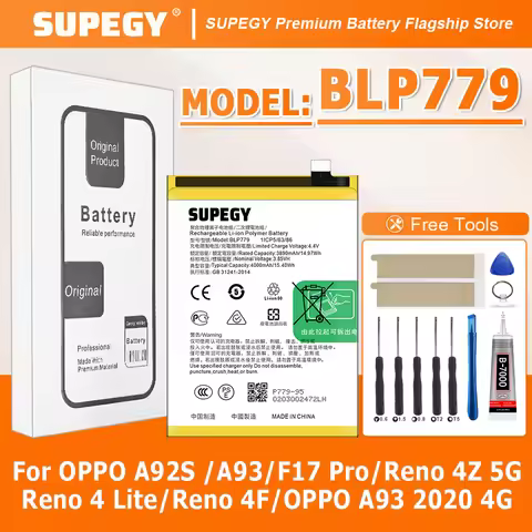 2026 Years BLP779 Battery For OPPO F17 Pro A92s / Reno 4 Lite / Reno4 Z / A93 2020 Capacity Mobile P