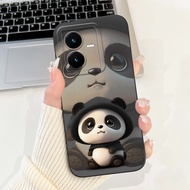 สำหรับเคส Vivo Y22 Vivo Y22 S V2206ฝาครอบการ์ตูนแพนด้าน่ารัก TPU นุ่มกันกระแทกเคสสำหรับ Vivo โทรศัพท