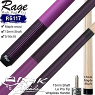 RAGE RG117 POOL CUE - 13 MM MAPLE BILLIARD STICK STIK BILIAR PLAYERS - LUX MN