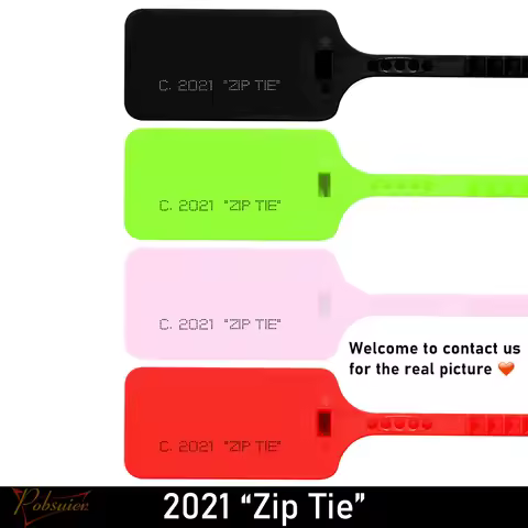 6 pieces 2021 “Zip Tie” Disposable Plastic Tag Off Sneakers Shoes Decorations White Red Security Sea