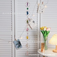 Elegant Home Agate Slice Agate Irregular Balcony Bell Decoration Window Colorful Wind Chime Living R