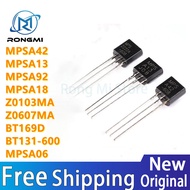100Pcs MPSA42 MPSA13 MPSA92 MPSA18 Z0103MA Z0607MA BT169D BT131-600 A42 A13 MPSA06 0103MA Z0103 Z060