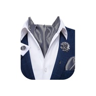 DiBanGu 4 PCS Ascot Ties for Men,Jacquard Cravat Ascot Tie Pocket Square Cufflinks with Floral Lapel