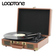 LoopTone Stereo Turntable With Wireless Bluetooth 1800mAh Rechargeable Built-in Battery Portable Sui