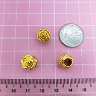 Murni Mewah Emas916, Bead Bead D3 Hard Gold Bunga Rose 300371 1.0 cm Kt 0.50